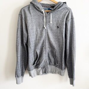 Polo Ralph Lauren gray full zip up hoodie sweatshirt jacket size large